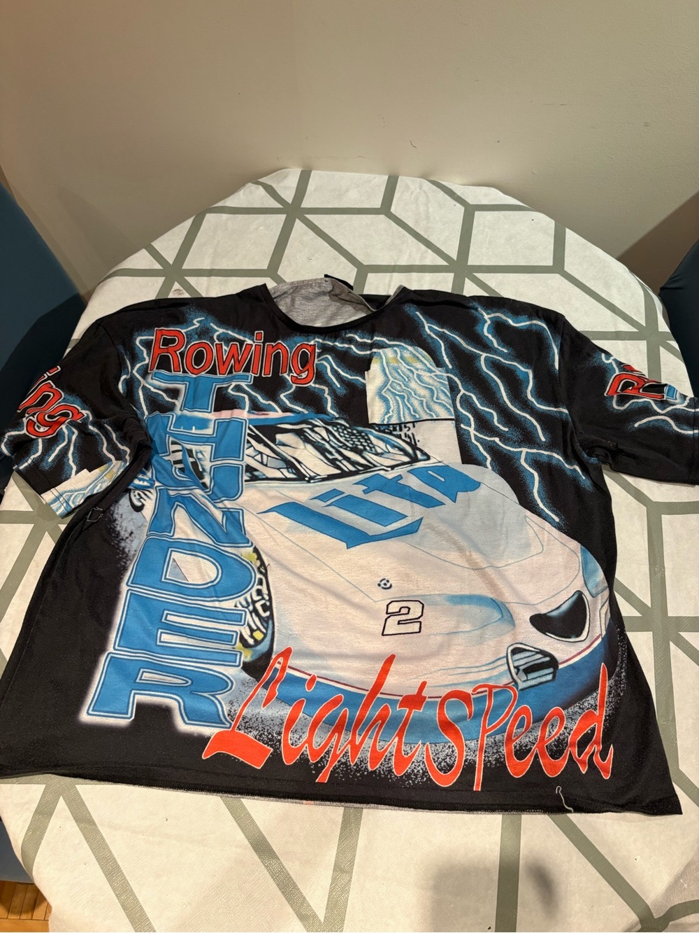 3/15$ Raising Graphic Tee - Black with Blue & Red